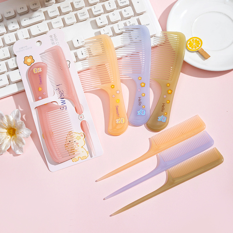 Comb Fine Tooth - 2pcs Cute Cartoon Comb Two-piece Set