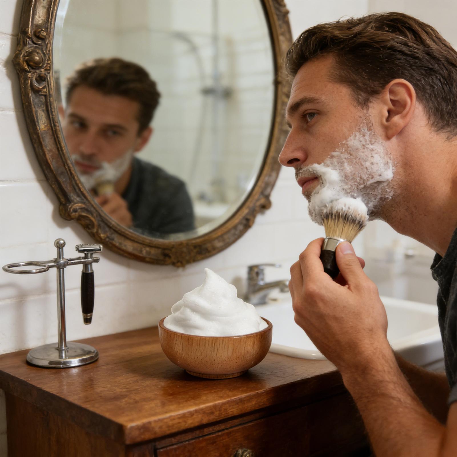Wooden Shaving Bowl with Lid L - Men'S Grooming Accessories Kit ulasan dan harga