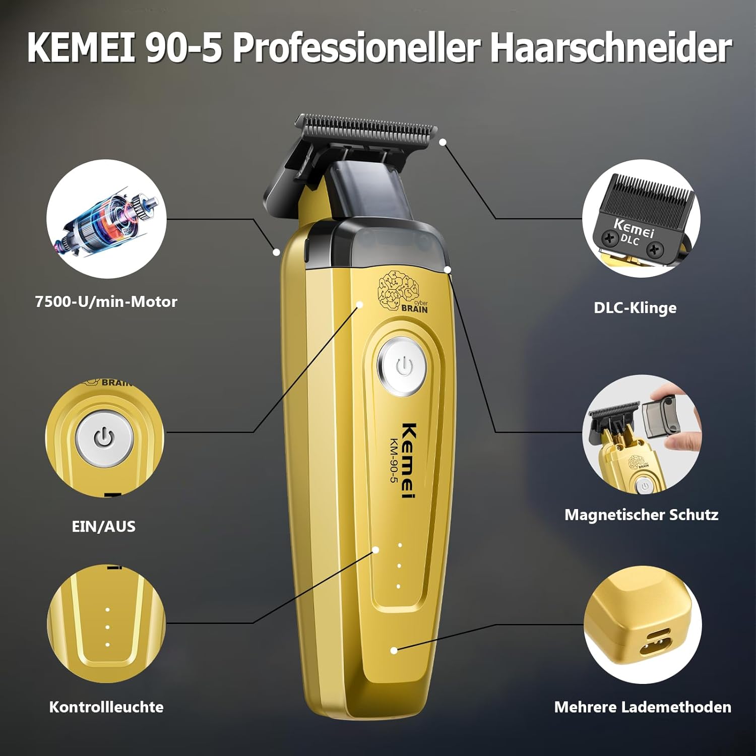 KEMEI Men's Hair Trimmer, Cord - Electric Shaver Rotary ulasan dan harga