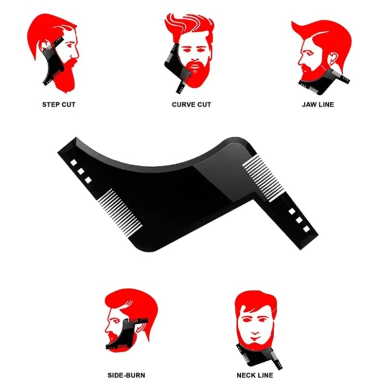 1PC Men Beard Shaping Template - Men'S Grooming Tool ulasan dan harga