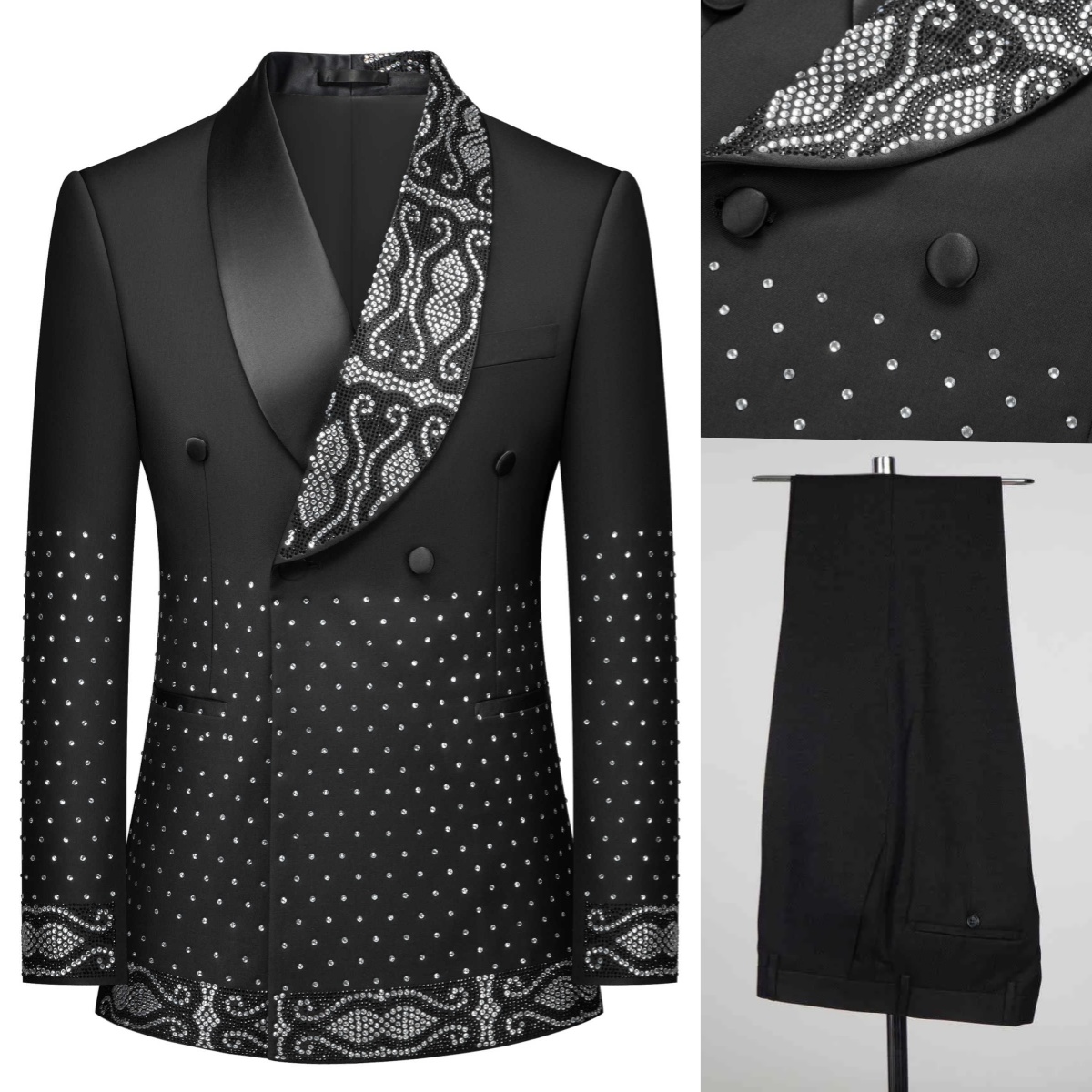 Real Picture Men Suit Crystal  - Men'S Grooming Pictures ulasan dan harga