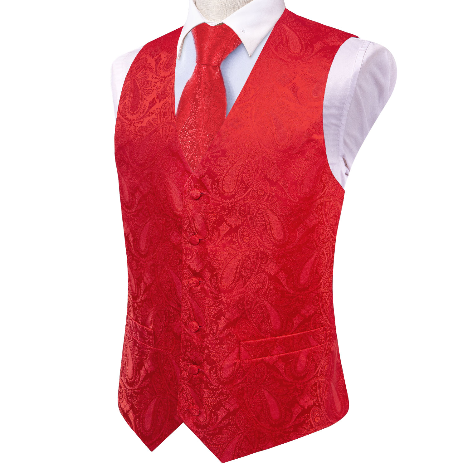 Bright Red Paisley Jacquard Wa - Men'S Grooming Accessories Kit ulasan dan harga