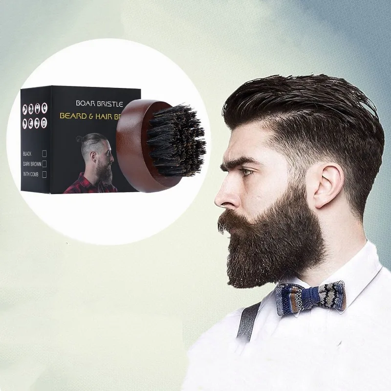 Beard Brush Man Boar Bristles  - Men'S Grooming Tool ulasan dan harga