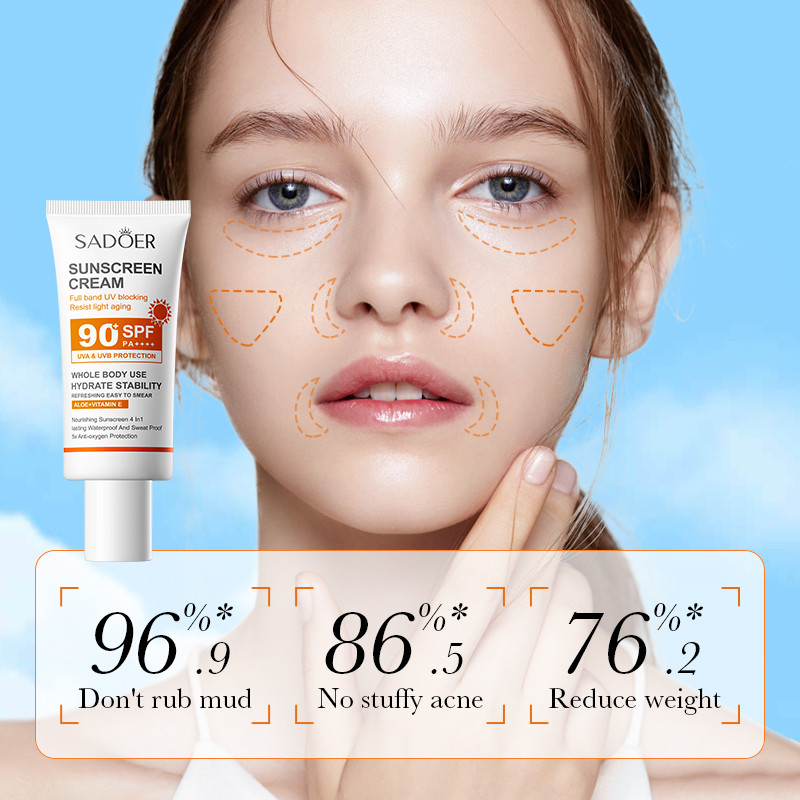 Sadoer Sunscreen Cream With Hi - Face Moisturizer Spf ulasan dan harga