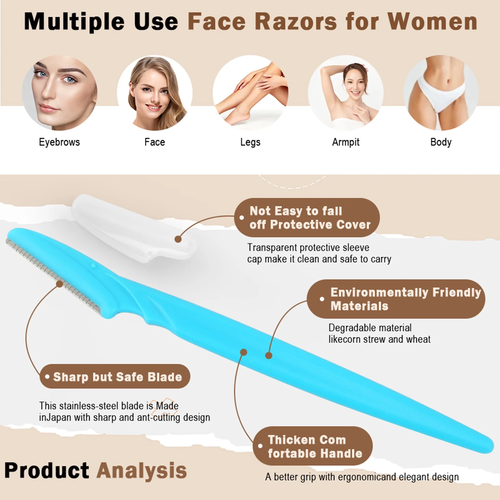 5/10/30/40pcsbrow Razor and Fa - Men'S Beard Grooming ulasan dan harga